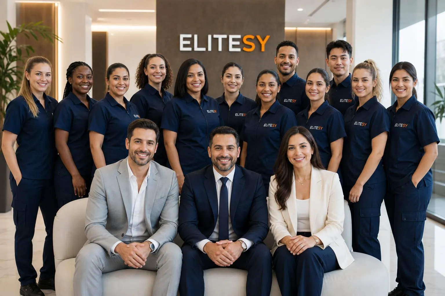Équipe ELITESY au travail sur un site client à Paris